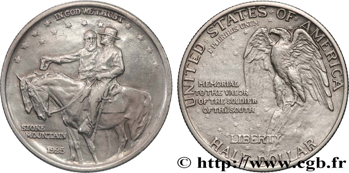 UNITED STATES OF AMERICA 1/2 Dollar mémorial de Stone Mountain 1925 Philadelphie AU 