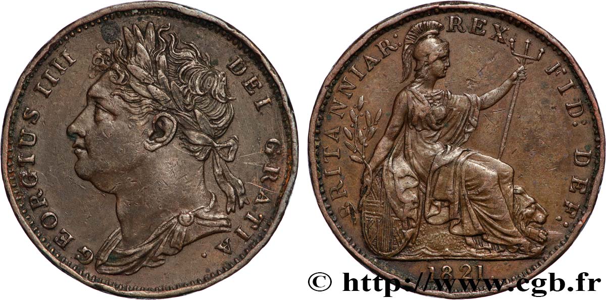 VEREINIGTEN KÖNIGREICH 1 Farthing Georges IV 1821  fVZ 