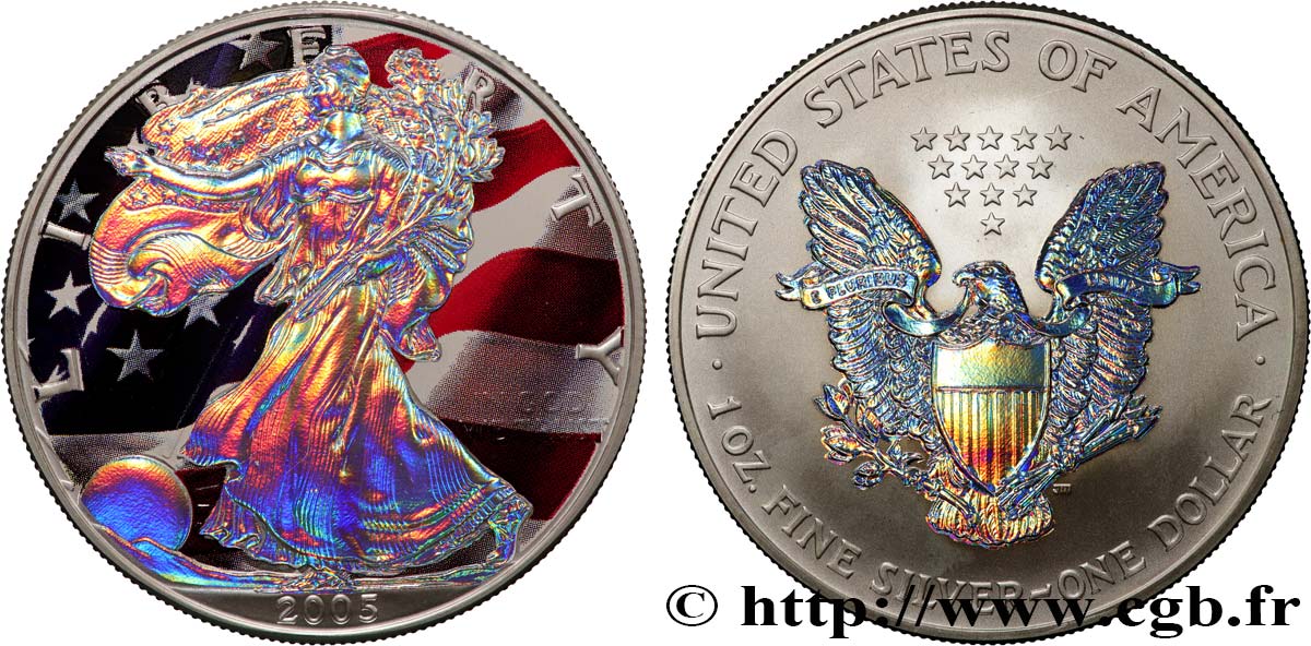 SILVER INVESTMENT 1 Dollar Silver Eagle 2005 West Point MS 