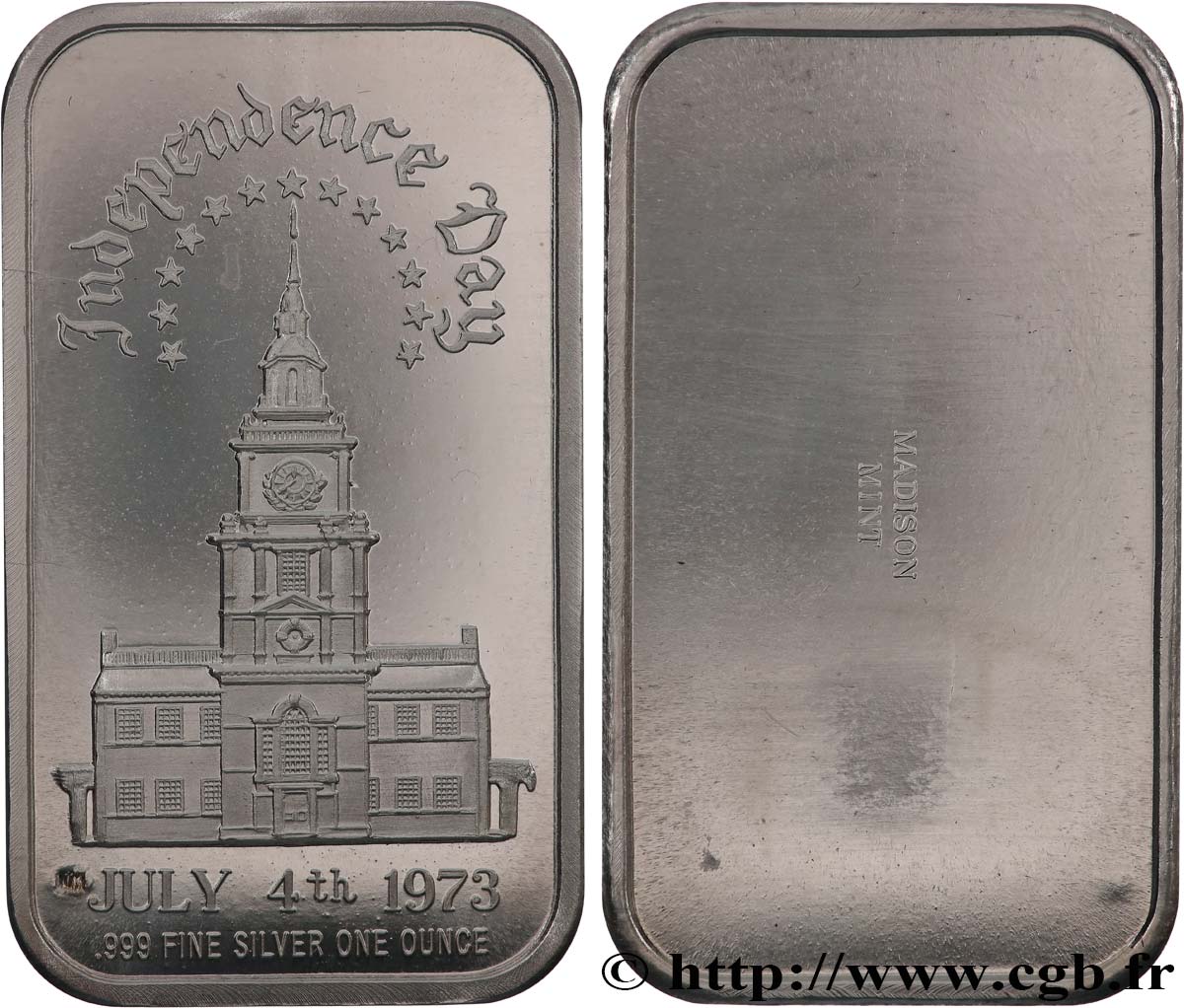 SILVER INVESTMENT Lingotin de 1 once - ARGENT 999 - Independance Day n.d. s.l. MS 