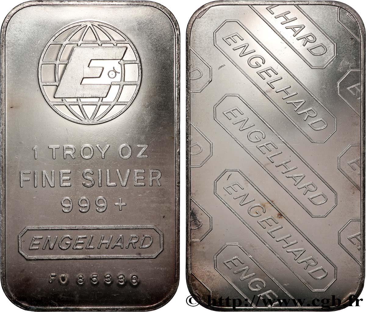 ARGENT D INVESTISSEMENT Lingotin de 1 once - ARGENT 999 - Engelhard n.d. s.l. SPL 