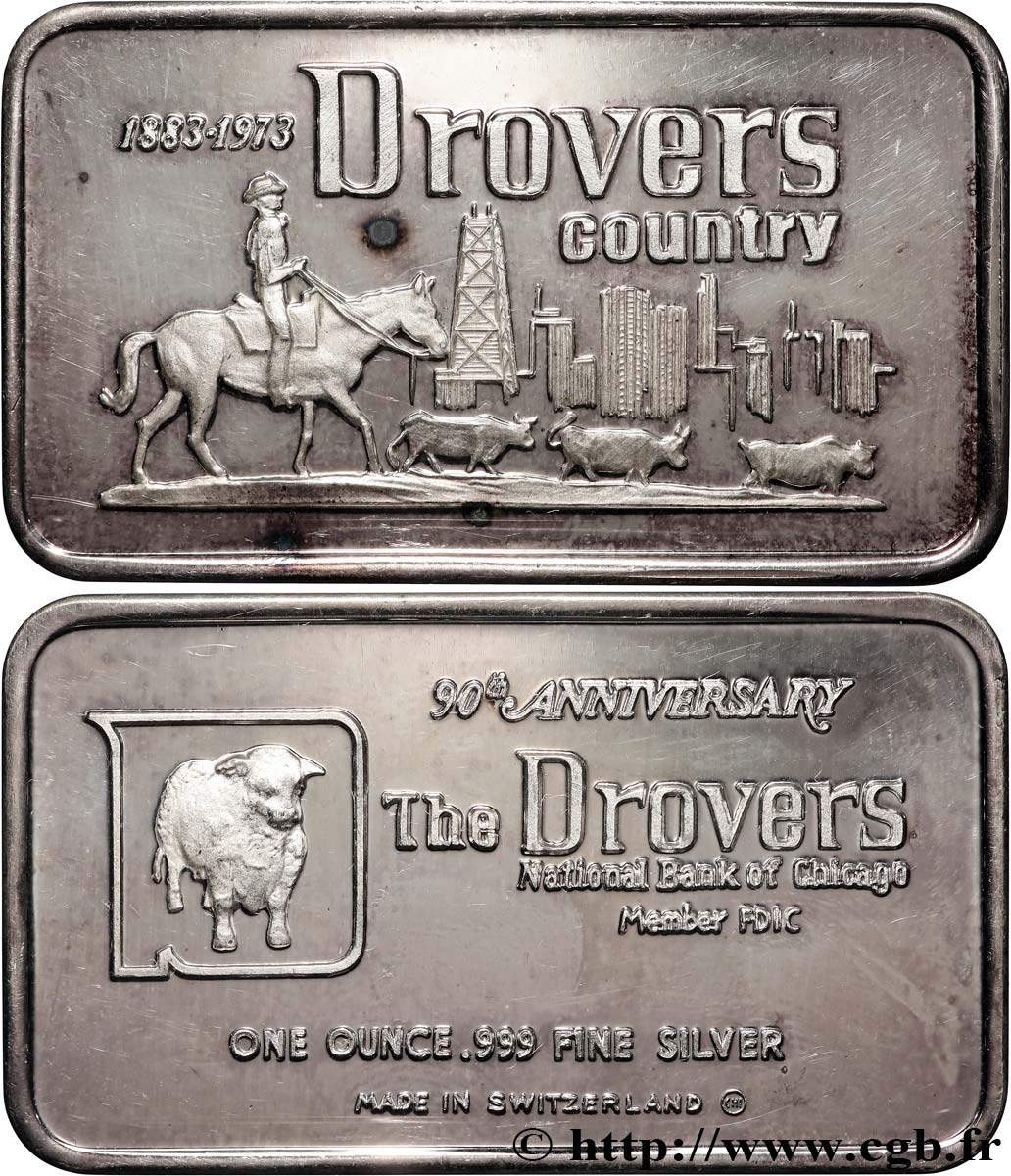 SILBER-INVESTMENT Lingotin de 1 once - ARGENT 999 - Drovers Country n.d. s.l. fST 