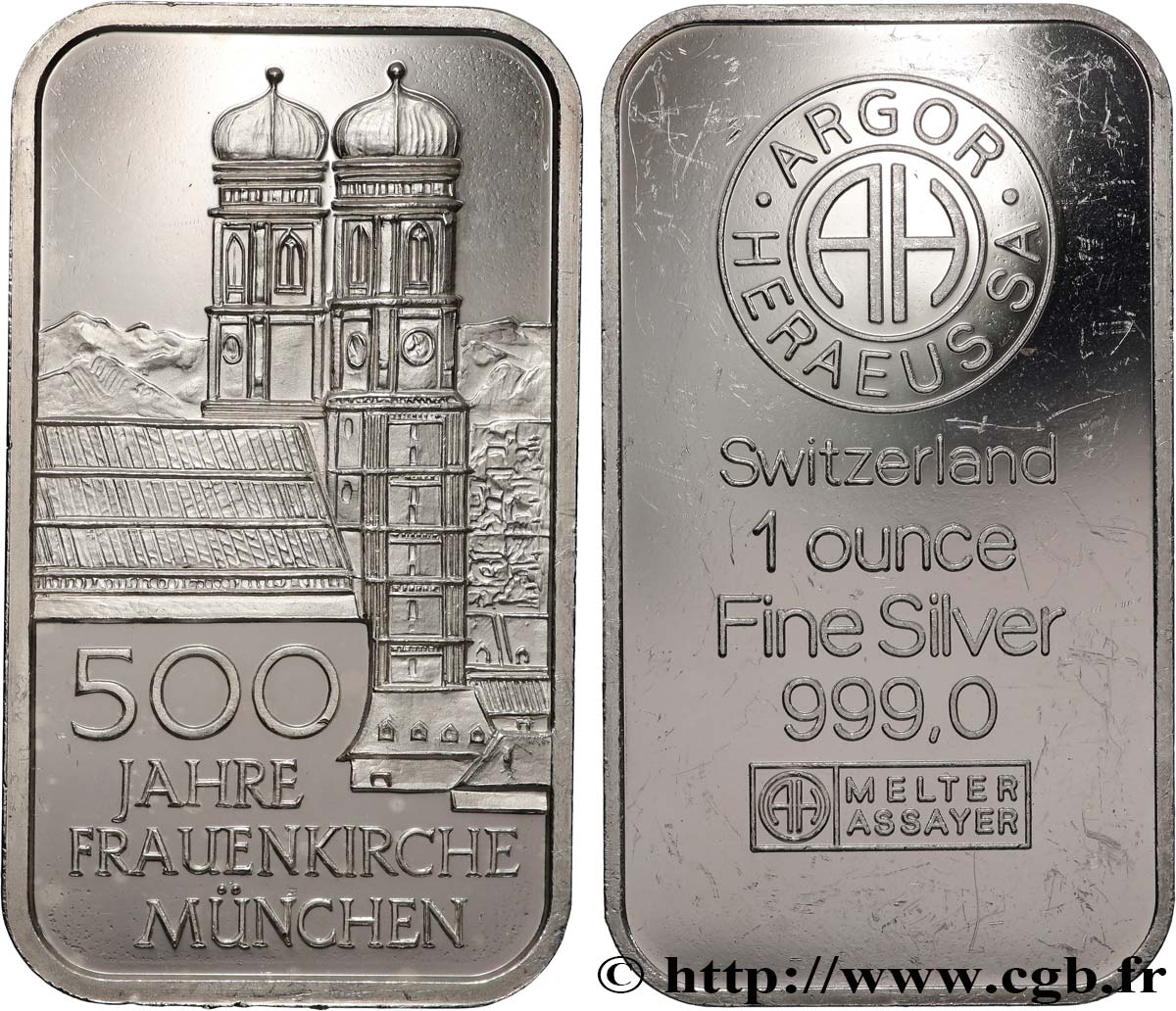 ARGENT D INVESTISSEMENT Lingotin de 1 once - ARGENT 999 - Cathédrale Notre-Dame de Munich n.d. s.l. SPL 