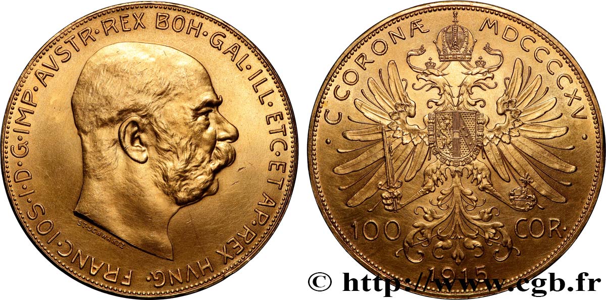 INVESTMENT GOLD 100 Corona  1915 Vienne SC 