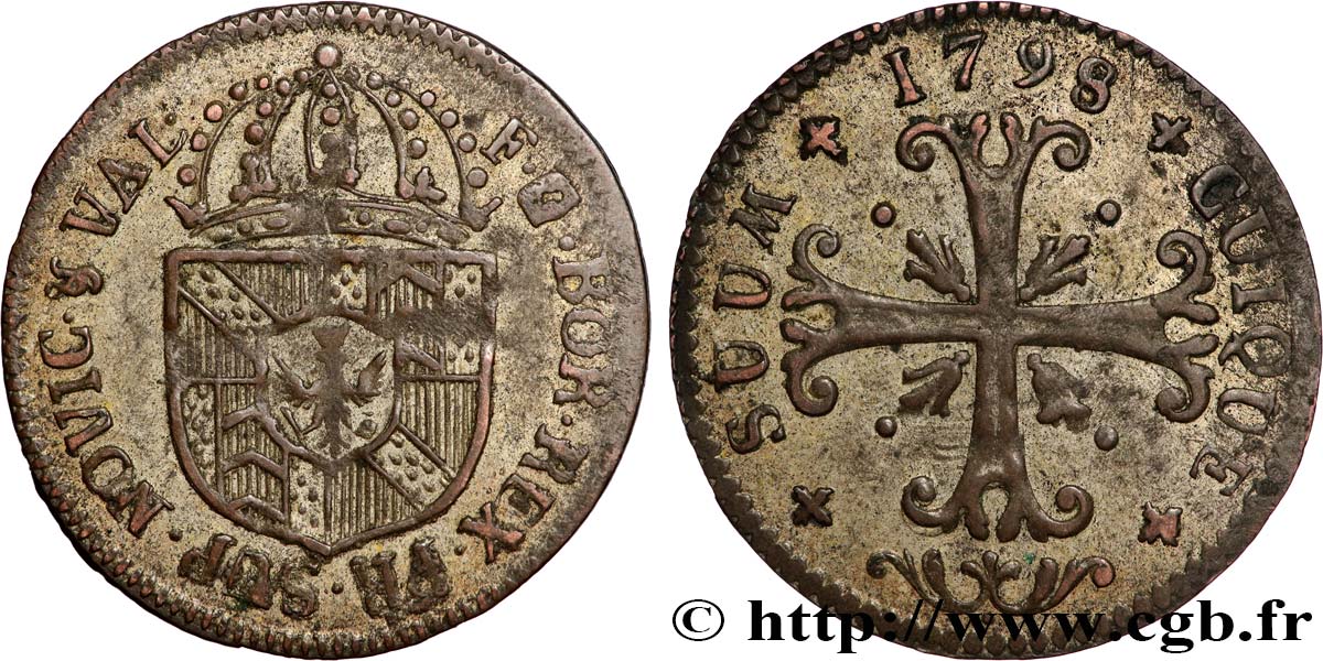 SUIZA - CANTÓN DE NEUCHATEL 1/2 Batzen canton de Neuchatel 1798  MBC+ 