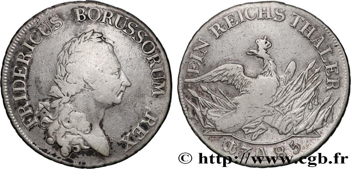 GERMANY - KINGDOM OF PRUSSIA - FREDERICK II THE GREAT 1 Thaler  1785 Berlin VF 