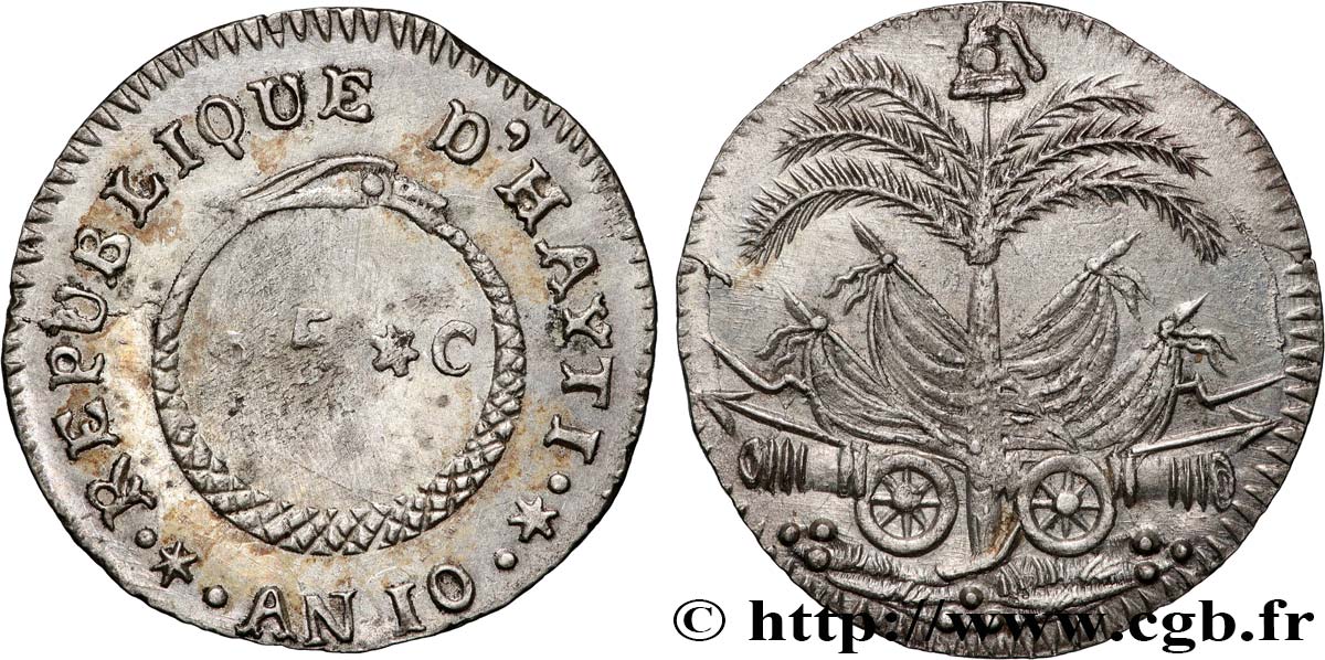 HAITI 25 Centimes an 10 (1816)  SPL 