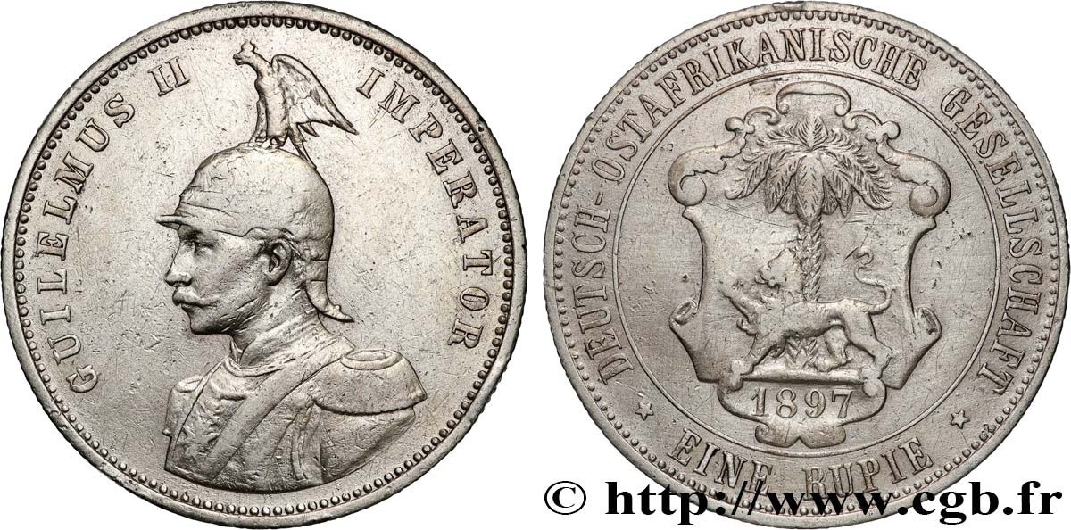 GERMAN EAST AFRICA - WILLIAM II 1 Roupie 1897 Berlin XF 