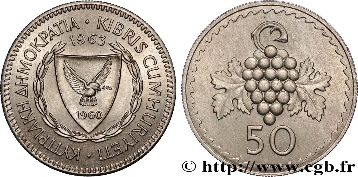 CYPRUS 50 Mils  1963 Londres MS 