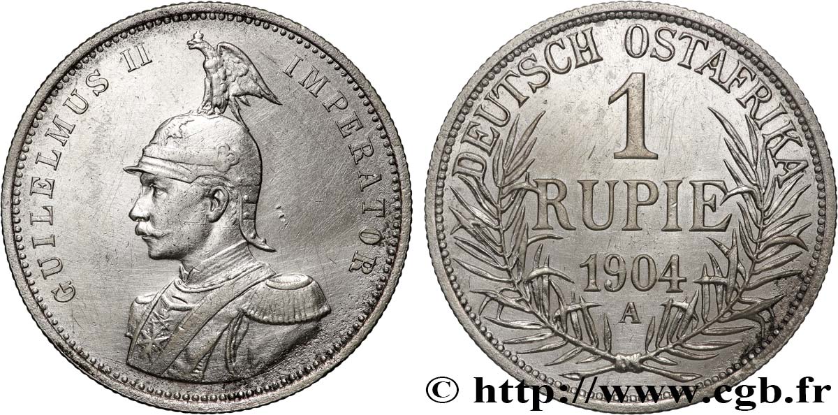 AFRIQUE ORIENTALE ALLEMANDE - GUILLAUME II 1 Rupie (Roupie) Guillaume II 1904 Berlin BB 