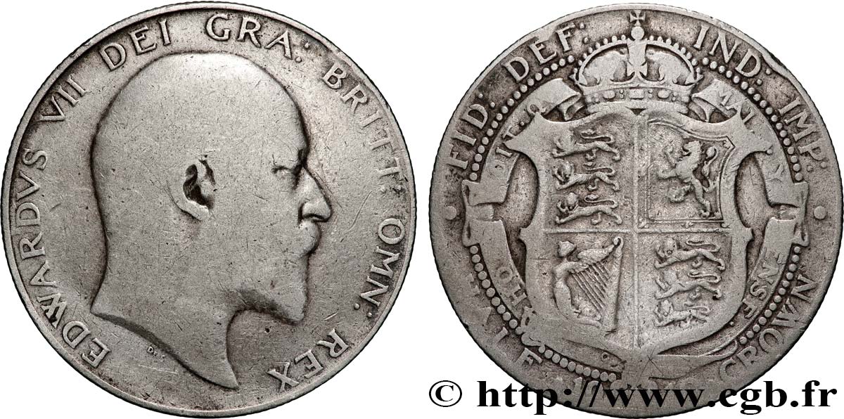 ROYAUME-UNI 1/2 Crown Edouard VII 1910  TB 