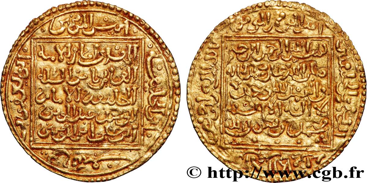 MERINID - ABU SAID UTHMAN II Double Dinar Ah 731-752 N.D. Fès VF 