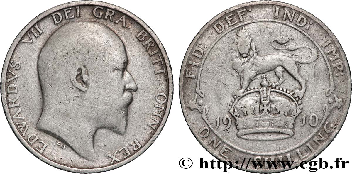 REGNO UNITO 1 Shilling Edouard VII 1910  MB 