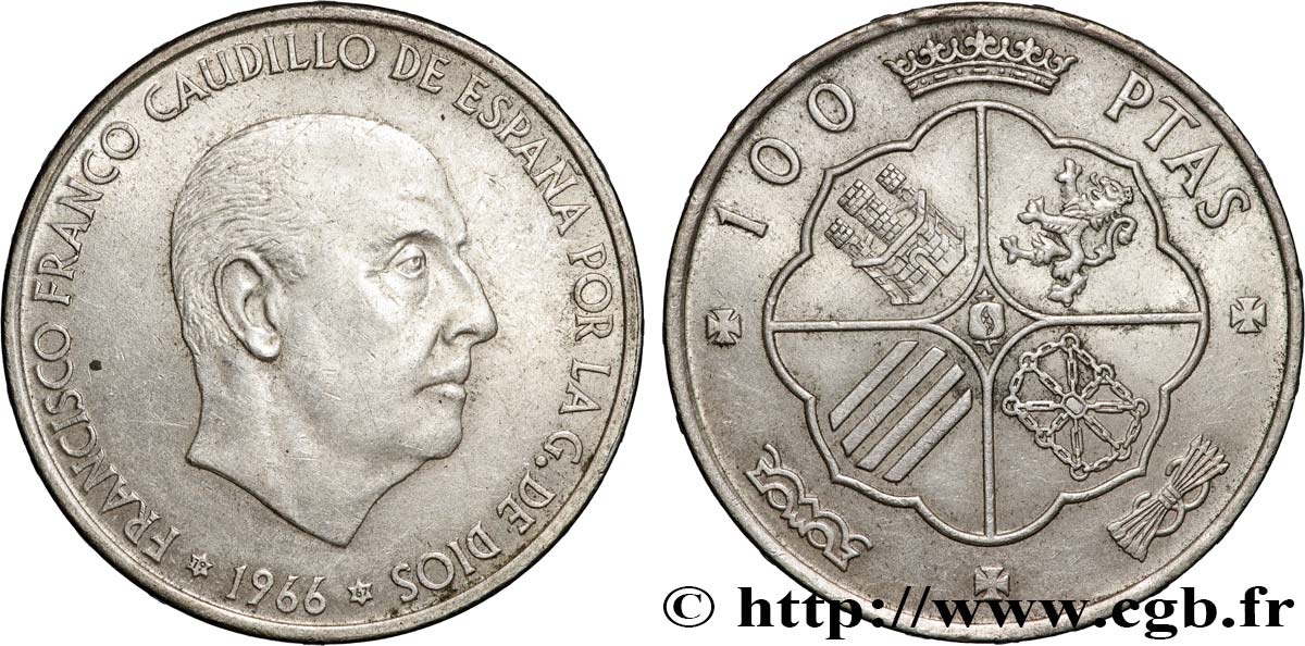 ESPAÑA 100 Pesetas Francisco Franco (1967 dans les étoiles) 1966  MBC+ 