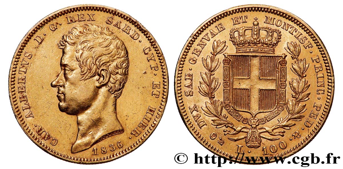 ITALY - KINGDOM OF SARDINIA - CHARLES-ALBERT 100 Lire  1836 Gênes AU 