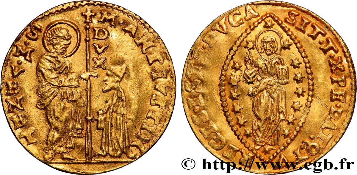 ITALIA - VENICIA - MARCANTONIO GIUSTINIAN (107° Dux) Sequin ou zecchino n.d. Venise MBC+ 