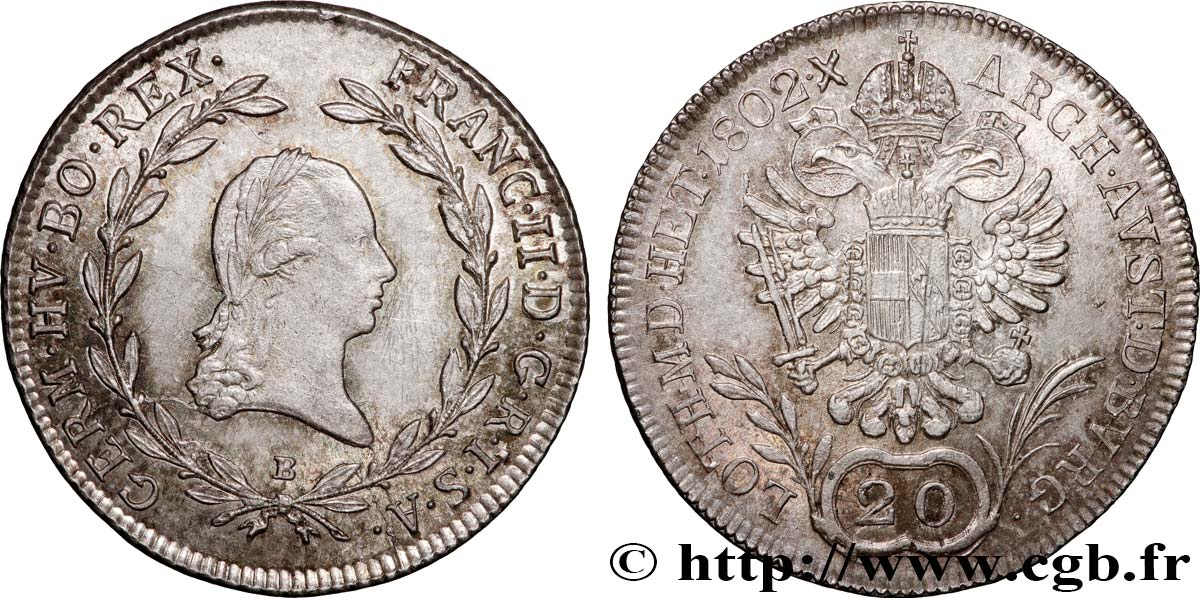 AUSTRIA 20 Kreuzer François II 1802 Kremnitz AU 