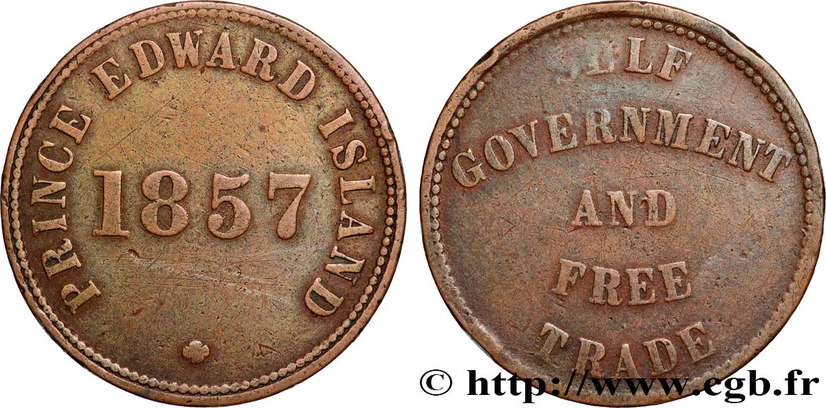 CANADA 1/2 Penny token Prince Edward Island 1857  q.BB 