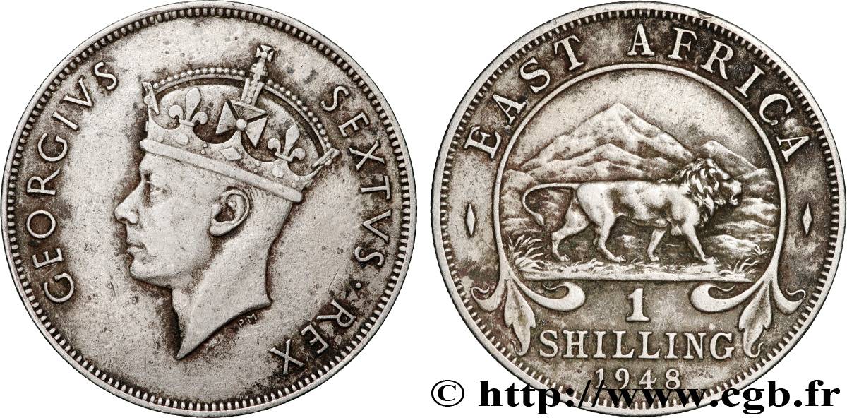 EAST AFRICA (BRITISH) 1 Shilling Georges VI 1948 British Royal Mint XF 