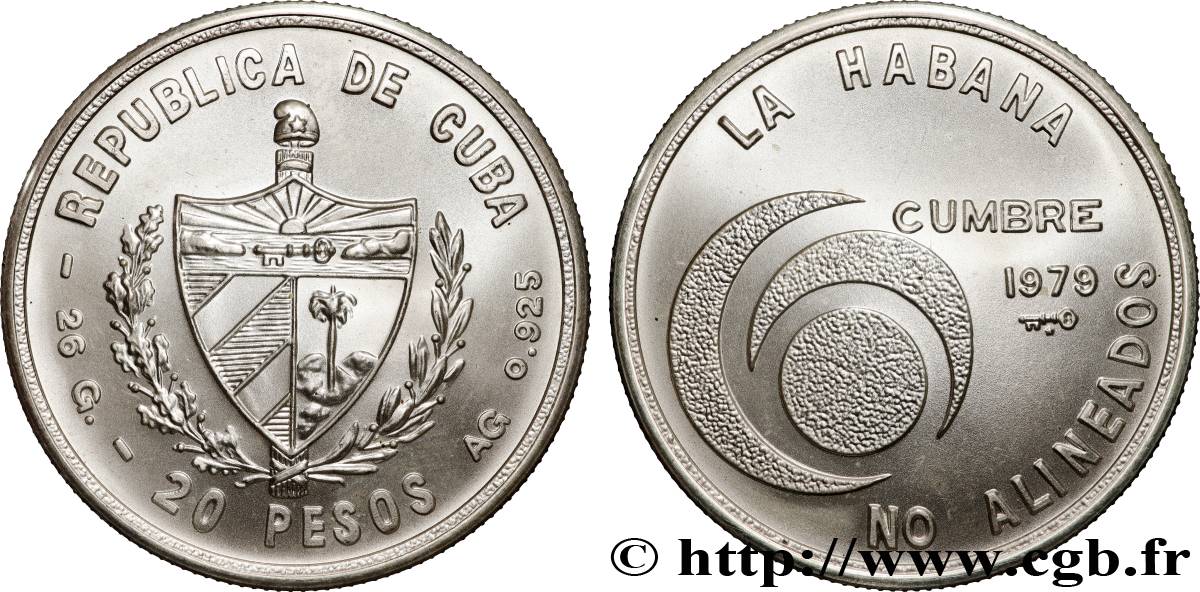 CUBA 20 Pesos Conférence des nation non-alignées 1979  MS 