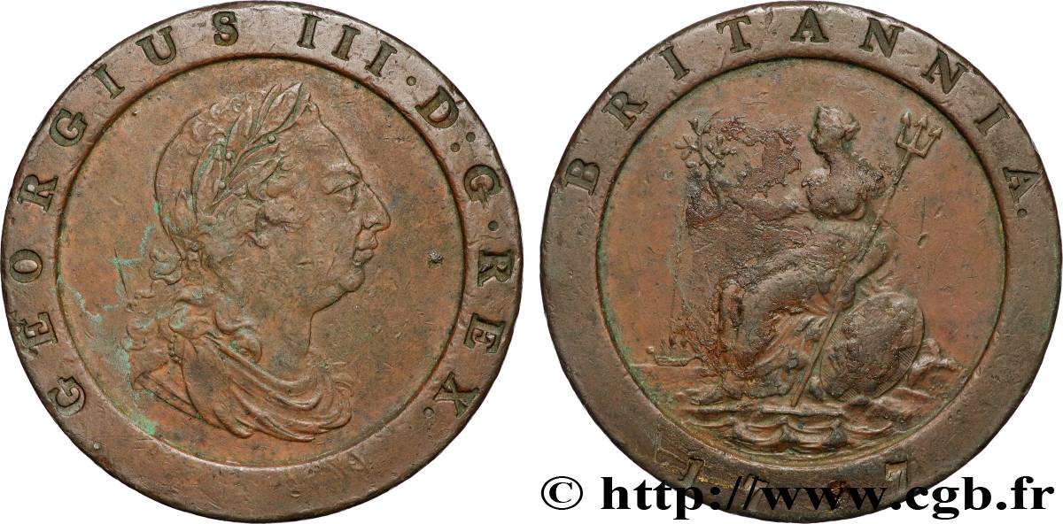 GRANDE-BRETAGNE - GEORGES III 2 Pence  1797 Soho TTB 