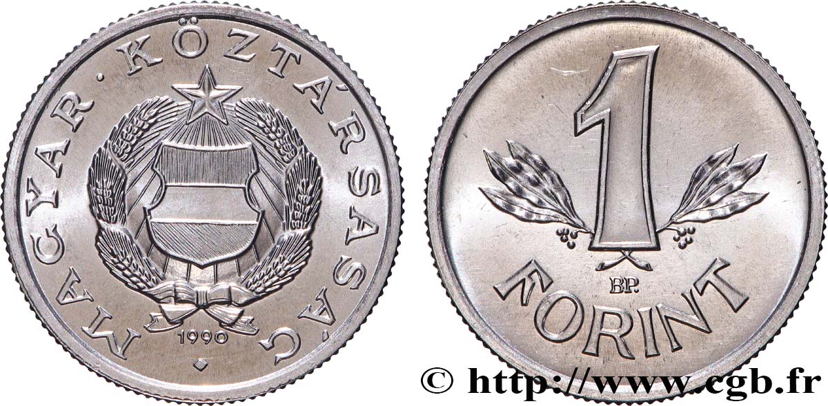 HUNGARY 1 Forint 1990 Kremnitz - KB MS 