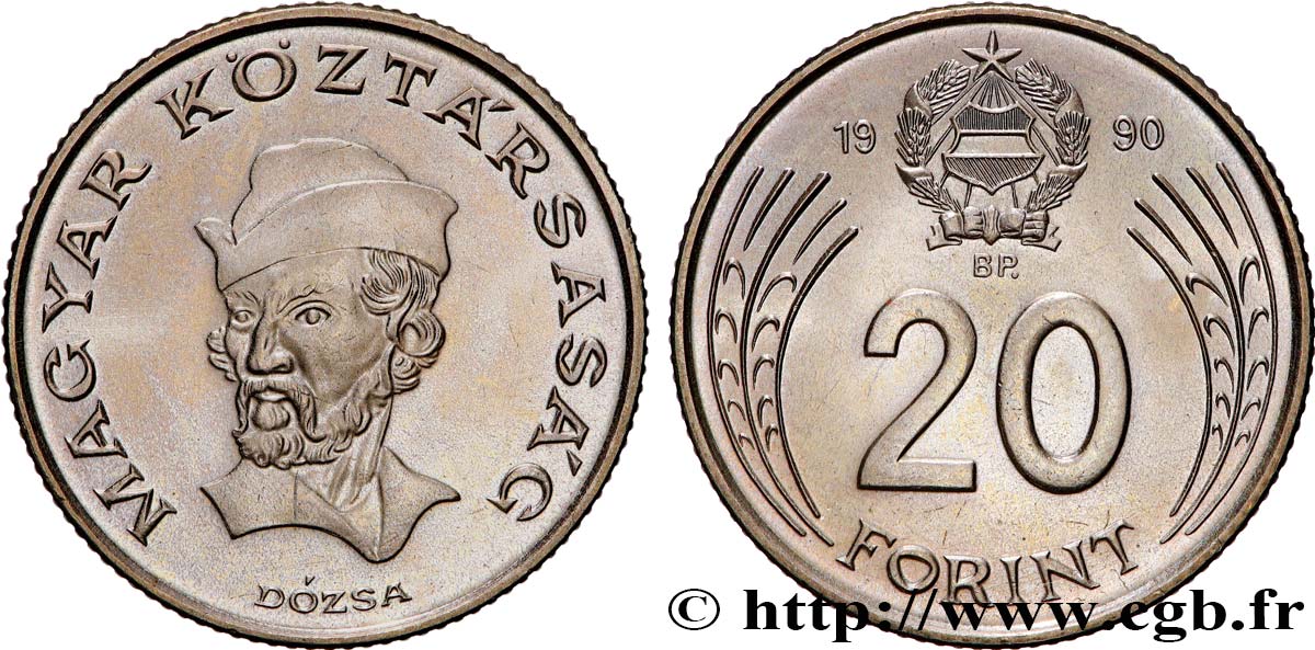 HUNGRíA 20 Forint 1990 Kremnitz - KB SC 