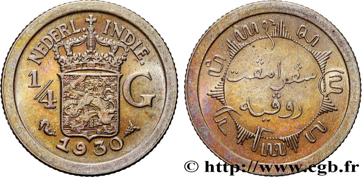 INDES NEERLANDAISES 1/4 Gulden 1930  SUP 