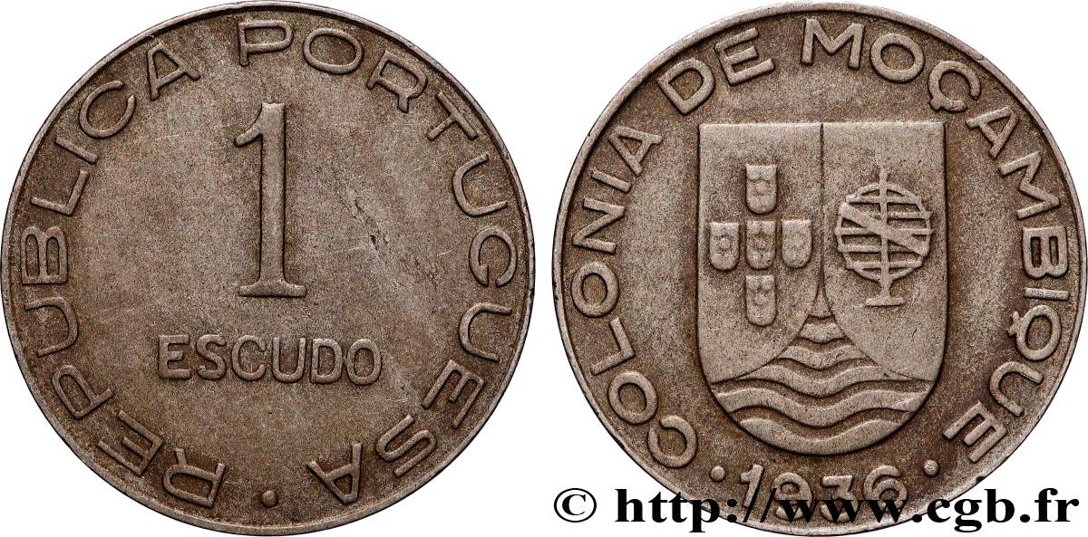 MOZAMBIQUE 1 Escudo colonie portugaise 1936  TTB+ 