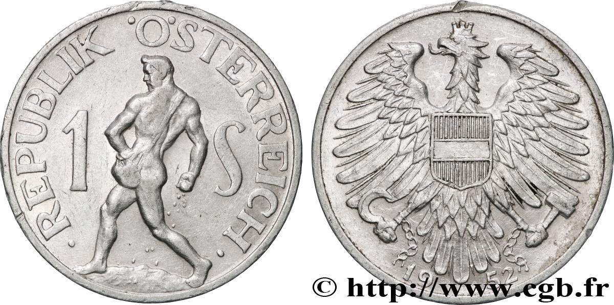 AUSTRIA 1 Schilling  1952  SPL 