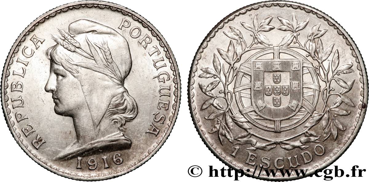 PORTUGAL 1 Escudo 1916  SUP+ 