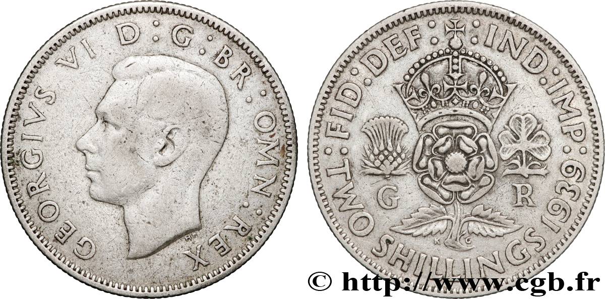 ROYAUME-UNI 1 Florin (2 Shillings) Georges VI 1939  TB+ 