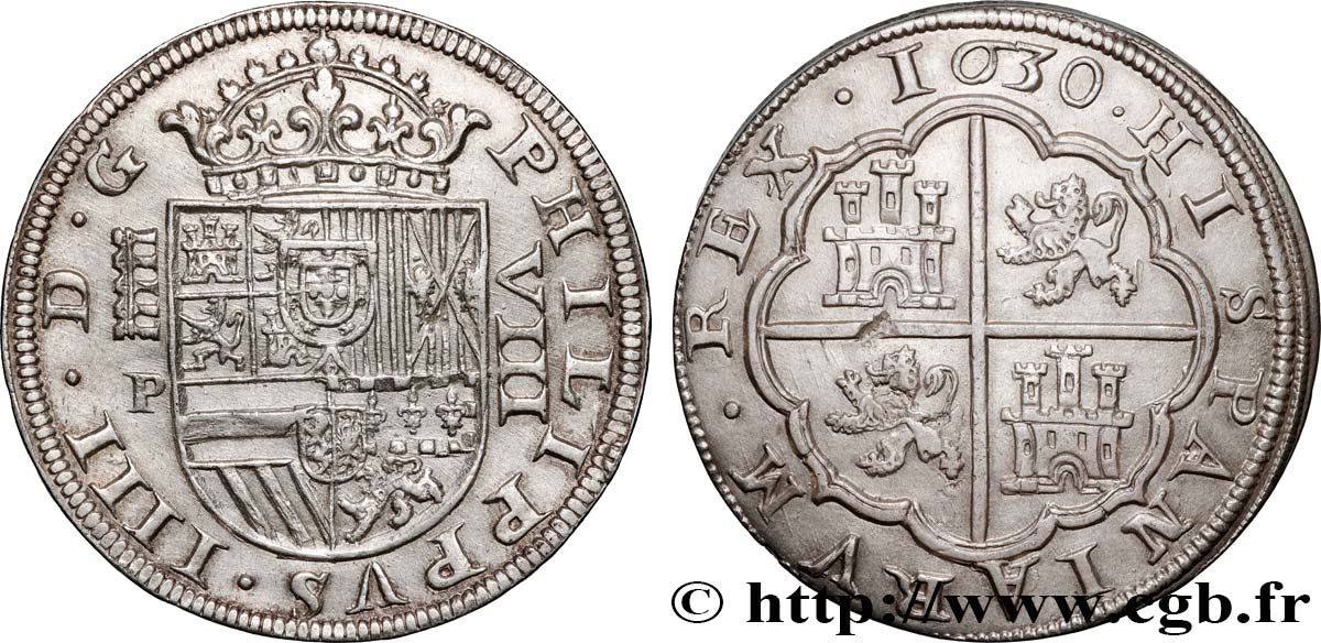 ESPAÑA - REINO DE ESPAÑA - FELIPE IV 8 Reales 1630 Ségovie MBC+ 