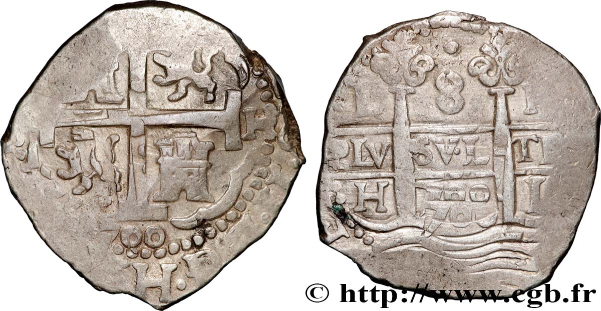 PERU 8 Reales Charles II 1700 Lima BB 