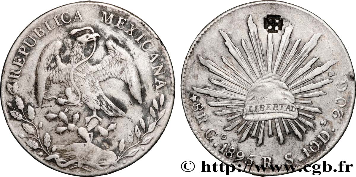 MEXIQUE 8 Reales 1895 Guanajuato TTB 