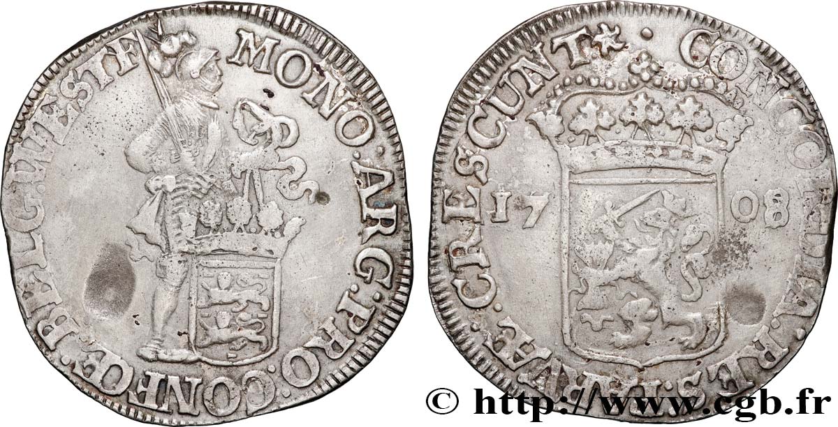 PROVINCES-UNIES - GUELDRE Ducat d argent 1708 Enkhuizen MBC 