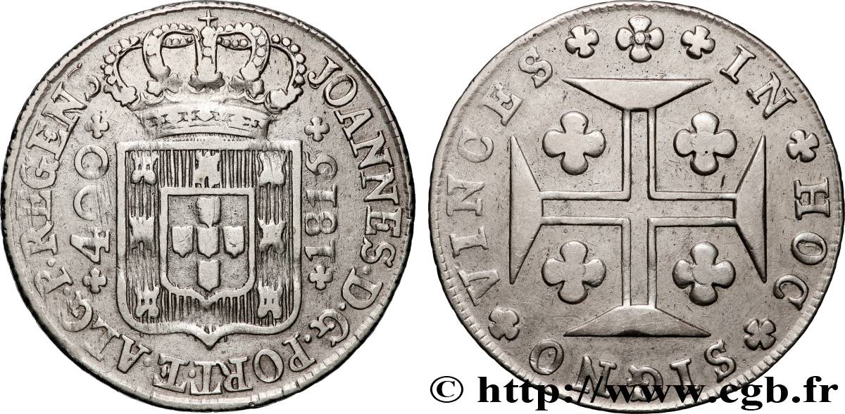 PORTUGAL - ROYAUME DU PORTUGAL - JEAN PRINCE RÉGENT 400 Réis 1815  TTB 