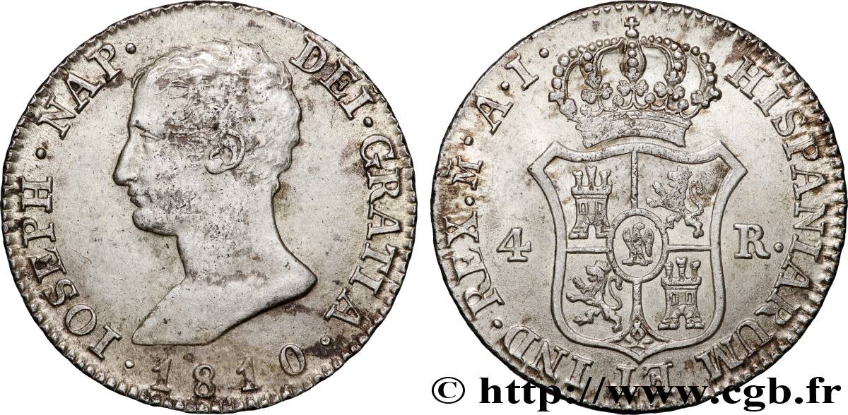 ESPAÑA - REINO DE ESPAÑA - JOSÉ NAPOLÉON 4 Reales 1810 Madrid MBC 