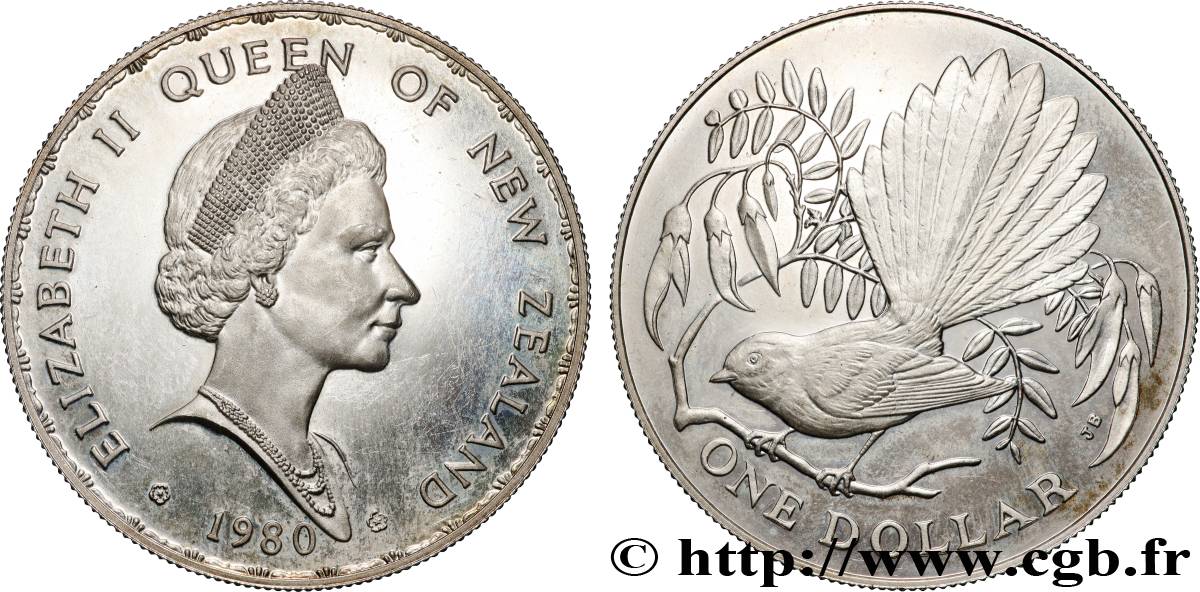 NUEVA ZELANDA
 1 Dollar Proof Elisabeth II 1980  EBC 