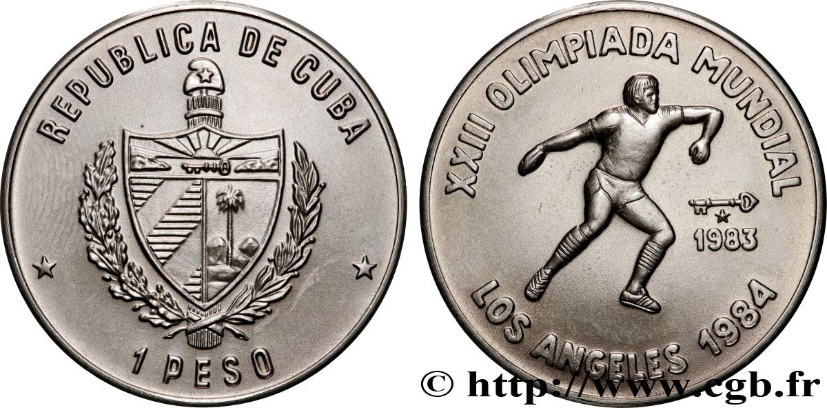 CUBA 1 Peso Jeux Olympiques de Los Angeles - 1984 1983 La Havane SC 