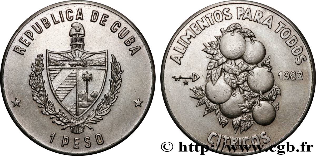 CUBA 1 Peso série FAO 1982 La Havane MS 