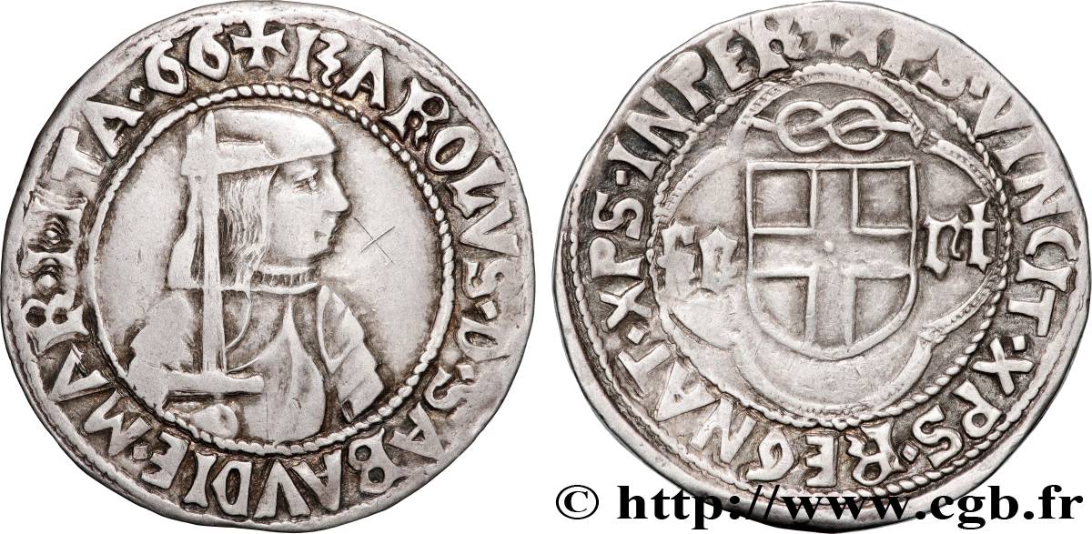 SAVOIE - DUCHÉ DE SAVOIE - CHARLES Ier Teston (testone) 1483 Cornavin fVZ 