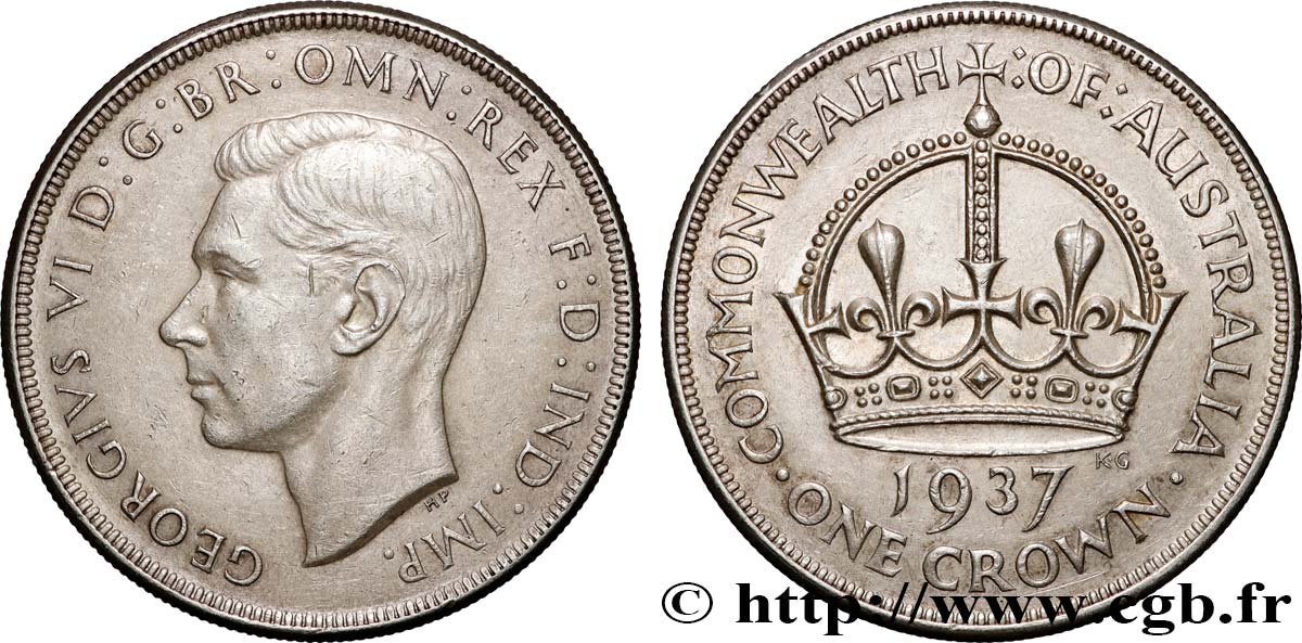 AUSTRALIE 1 Crown Georges VI 1937 Melbourne TTB+/SUP 