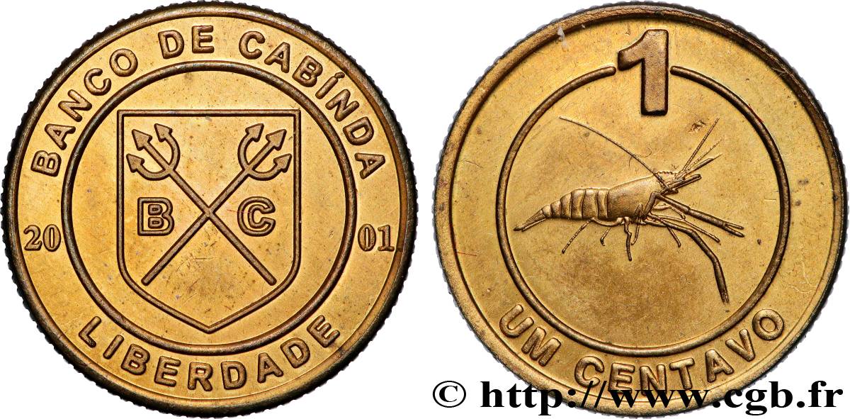 ANGOLA 1 Centavo - République de Cabinda 2001  SPL 