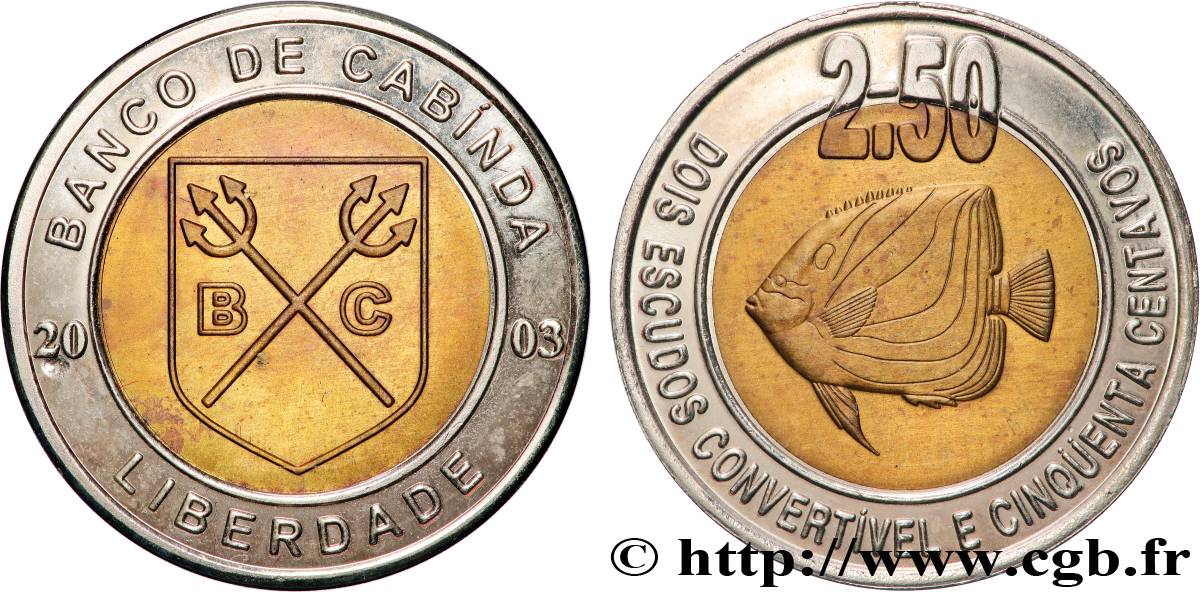 ANGOLA 2 1/2 Escudo - République de Cabinda 2003  MS 