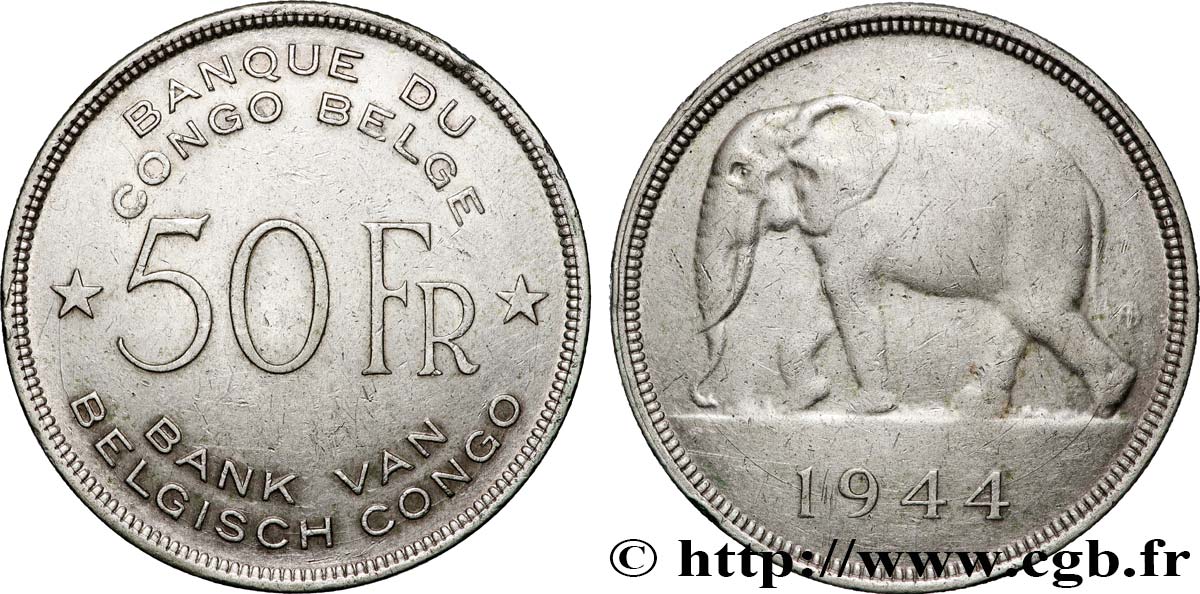 BELGA CONGO 50 Francs 1944  MBC 