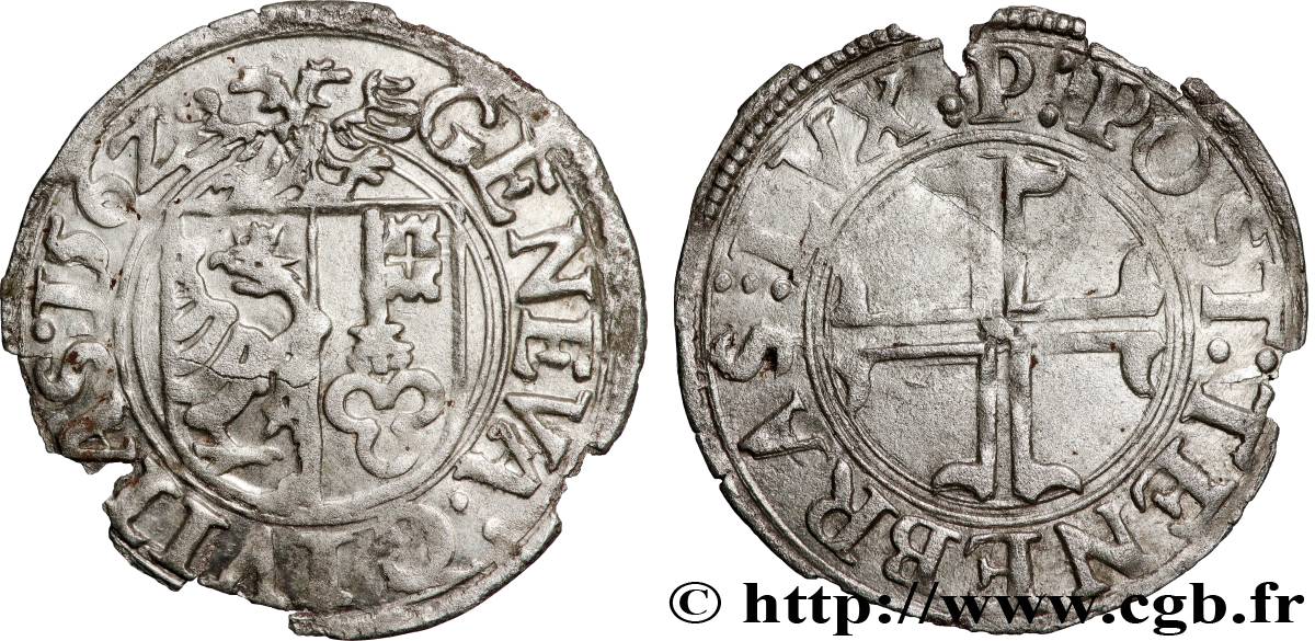 SUISSE - RÉPUBLIQUE DE GENÈVE 1 Sol de Genève 1562 Genève TTB 