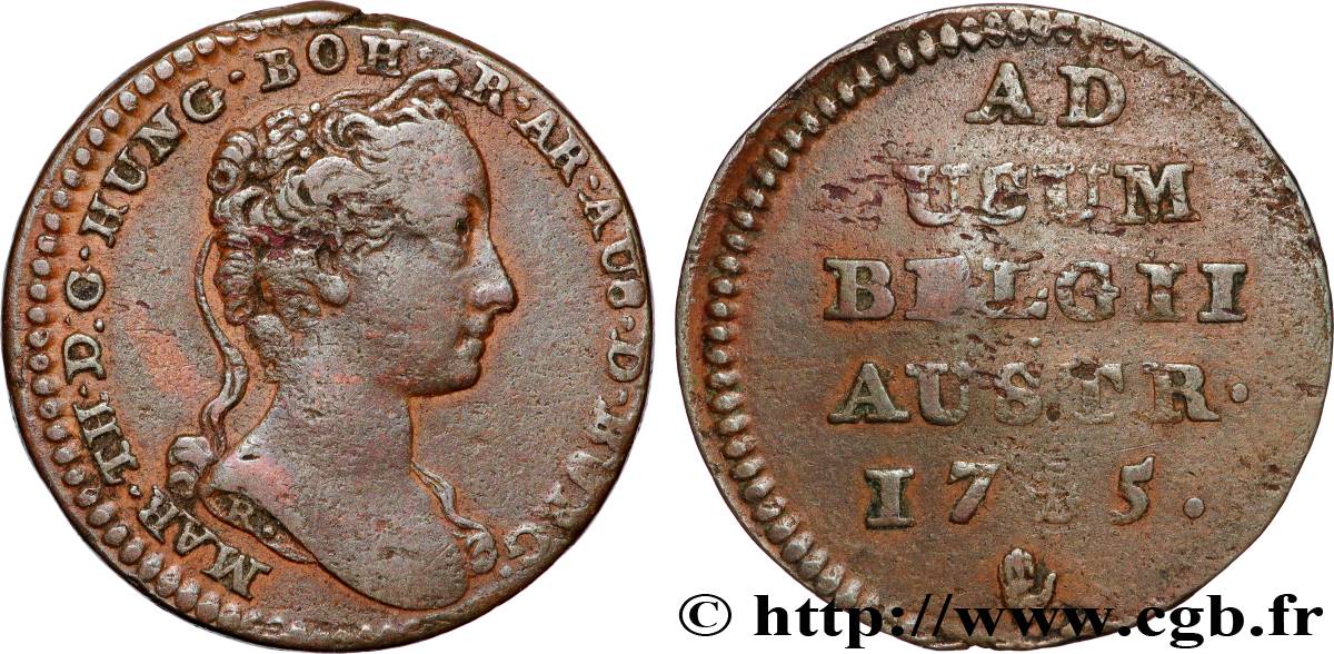 BELGIEN - ÖSTERREICHISCHE NIEDERLAND 1 Liard Marie-Thérèse 1745 Anvers fSS 