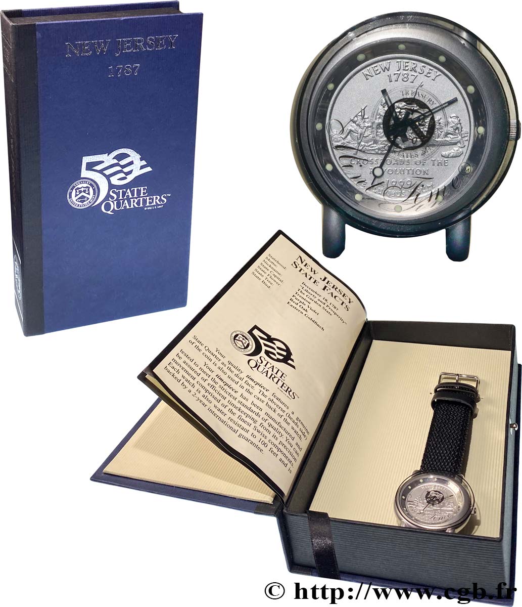 ÉTATS-UNIS D AMÉRIQUE 1/4 Dollar New Jersey - Montre 1999 Philadelphie SPL 