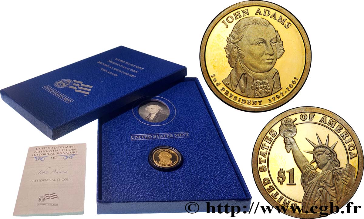 ÉTATS-UNIS D AMÉRIQUE 1 Dollar Présidentiel John Adams - Proof 2007 San Francisco FDC 